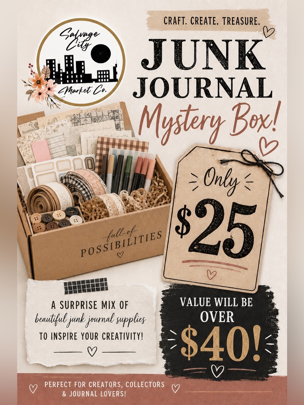 Scrapbook Craft Mystery Box Perfect For Junk Journals